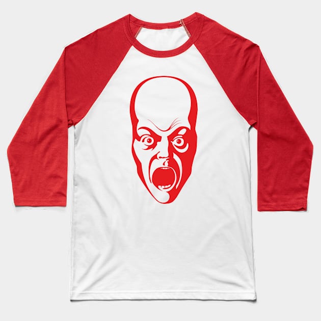 Crazy white alien Baseball T-Shirt by AlexanderBelov